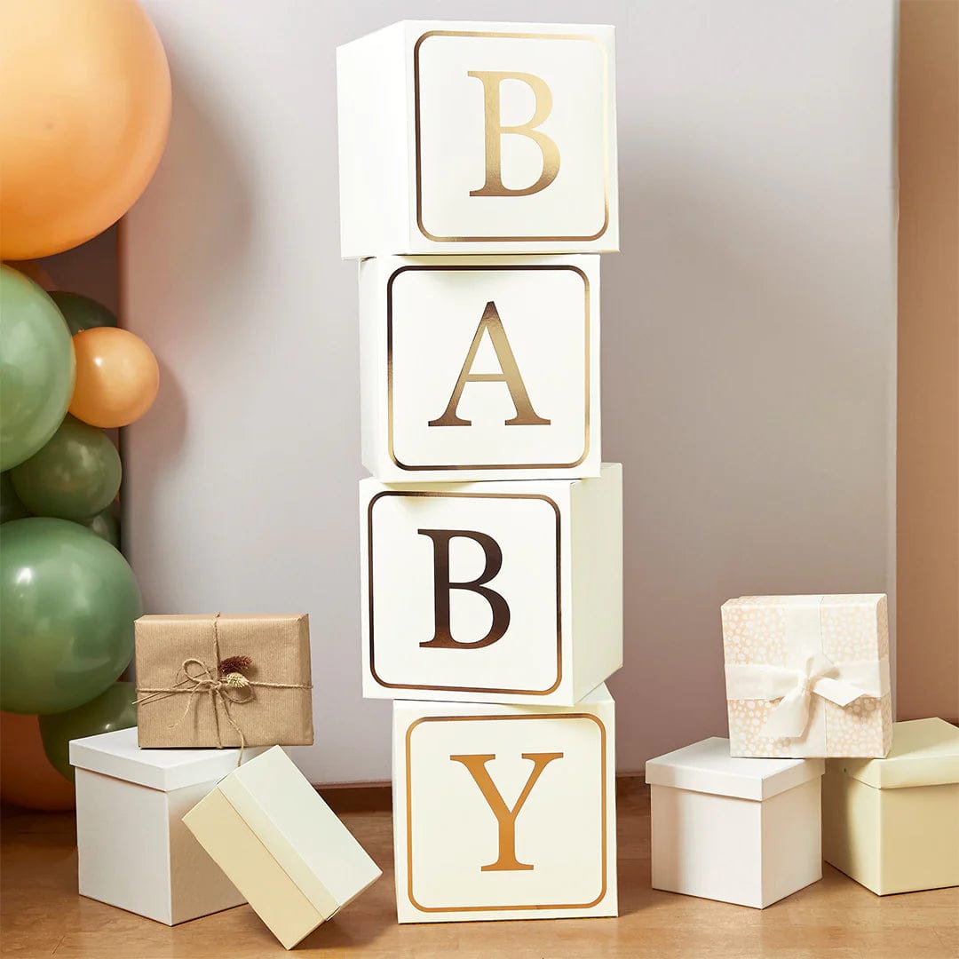 Baby Shower Decorations Gold Giant Baby Blocks Little Big Party Co