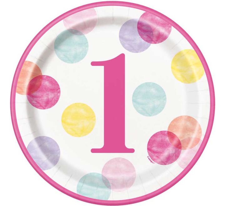 Pink Dots 1st Birthday Party Supplies