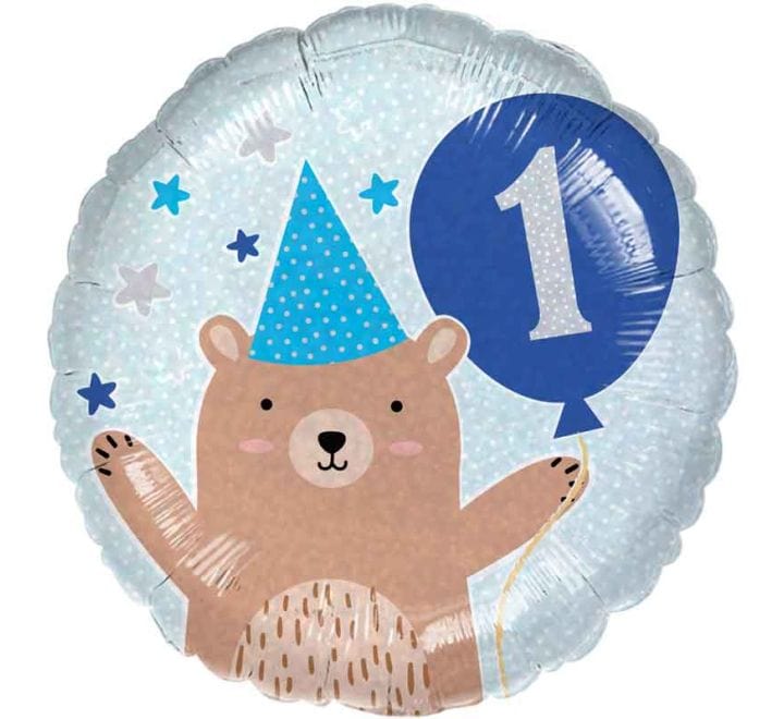 1st Birthday Bear Boy Foil Balloon - 18 inch - 1st Birthday Balloons Balloons 1st Birthday Bear Boy Foil Balloon - 18 inch