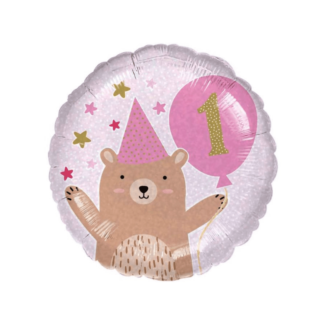 1st Birthday Bear Girl Foil Balloon - 18 inch - 1st Birthday Balloons Balloons 1st Birthday Bear Girl Foil Balloon - 18 inch