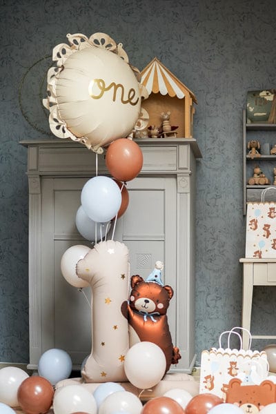 1st Birthday Foil Balloon Number '1' with Bear - 1st Birthday Balloons Balloons 1st Birthday Foil Balloon Number '1' with Bear