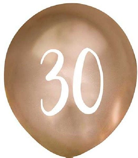 30h Birthday Balloons Gold Chrome - 30th Party Decorations Balloons 30th Birthday Balloons Gold Chrome - 5 Pack