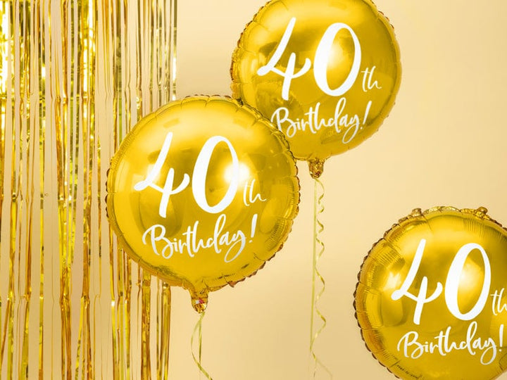 Balloons 40th Birthday Gold Foil Balloon