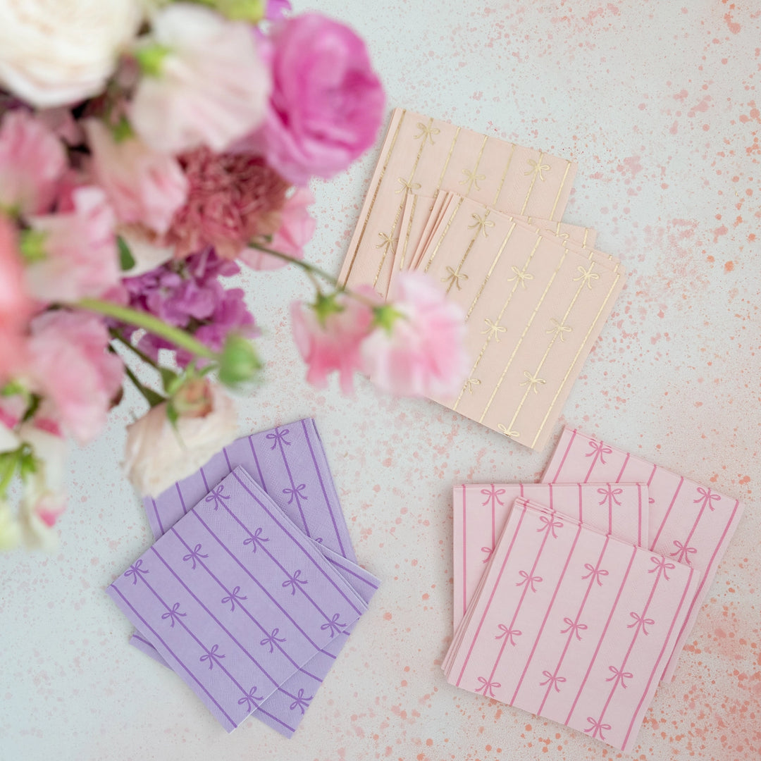 Le Lilac Signature Bow Small Napkins x 20