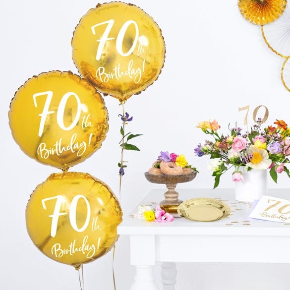 Balloons 70th Birthday Gold Foil Balloon