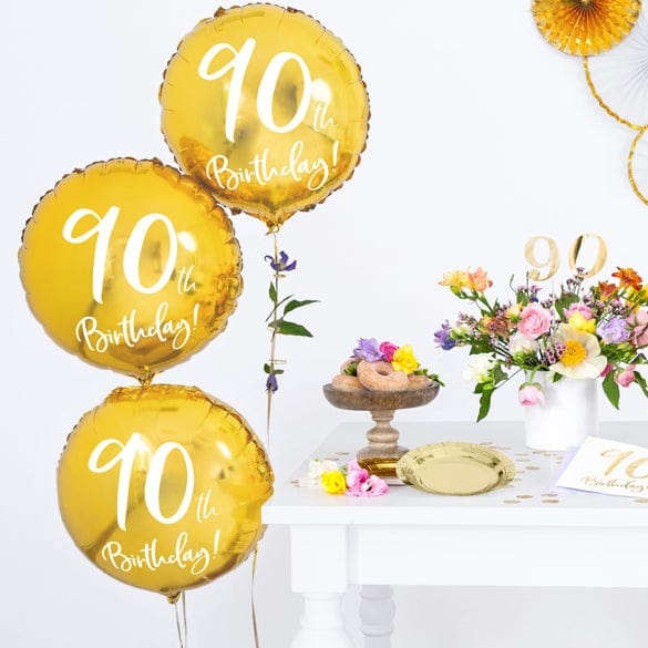 Balloons 90th Birthday Gold Foil Balloon