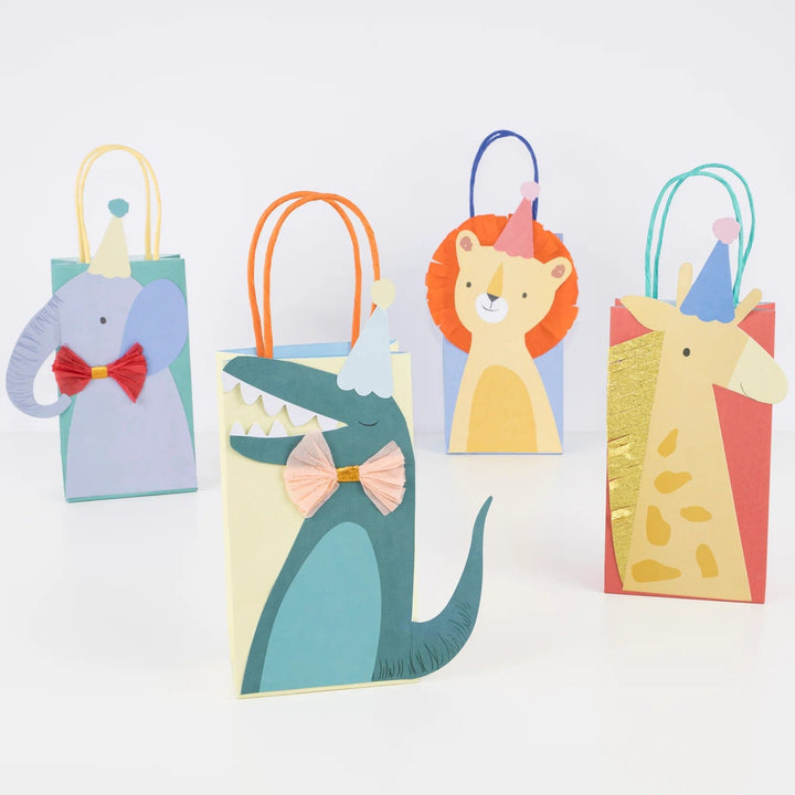 Animal Parade Party Bags x 8 - Meri Meri Safari Party Supplies Party Bags Animal Parade Party Bags x 8