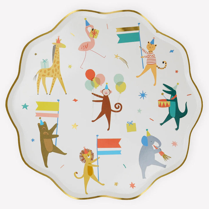 Animal Parade Party Dinner Plates x 8 - Meri Meri Safari Party Supplies party plates Animal Parade Party Dinner Plates x 8