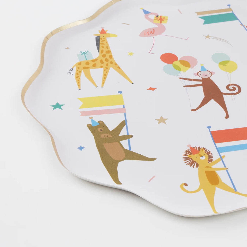 Animal Parade Party Dinner Plates x 8 - Meri Meri Safari Party Supplies party plates Animal Parade Party Dinner Plates x 8