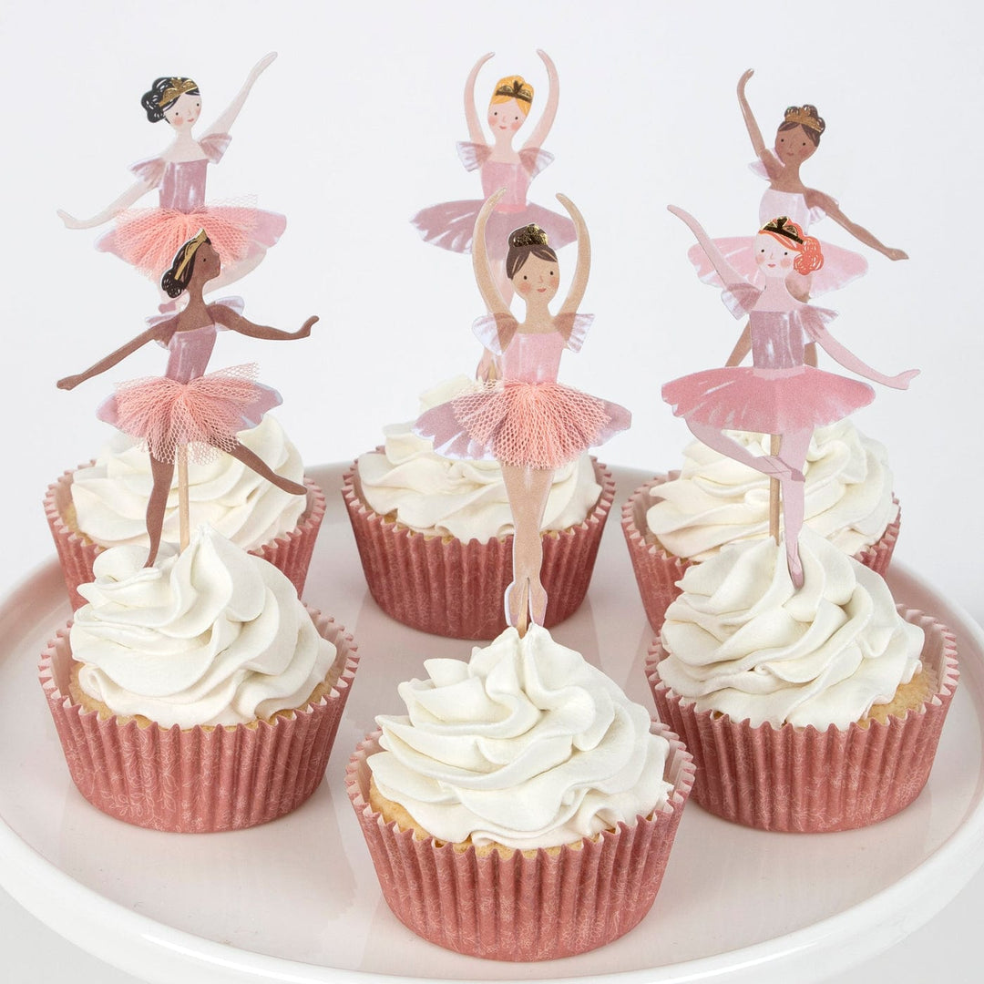 Ballerina Cupcake Kit - Meri Meri Ballet Party Supplies - Ballerina Birthday Party Cupcake Toppers Ballerina Cupcake Kit (With 24 Toppers)