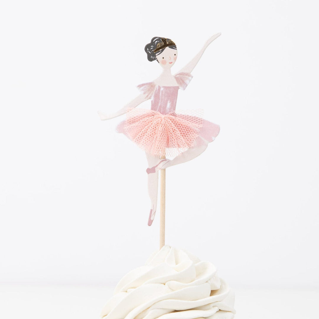 Ballerina Cupcake Kit - Meri Meri Ballet Party Supplies - Ballerina Birthday Party Cupcake Toppers Ballerina Cupcake Kit (With 24 Toppers)