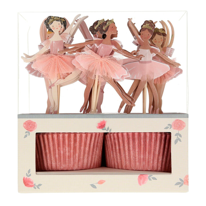 Ballerina Cupcake Kit - Meri Meri Ballet Party Supplies - Ballerina Birthday Party Cupcake Toppers Ballerina Cupcake Kit (With 24 Toppers)