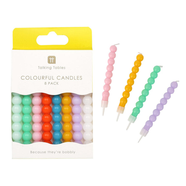 Birthday Brights Bobble Birthday Candles - 8 Pack - Birthday Cake Candles Birthday Candles Birthday Brights Bobble Birthday Candles - 8 Pack