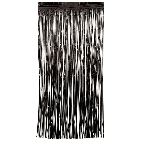 Black Foil Door Curtain - 1m x 2m - Black Party Decorations backdrop Black Foil Door Curtain - 1m x 2m