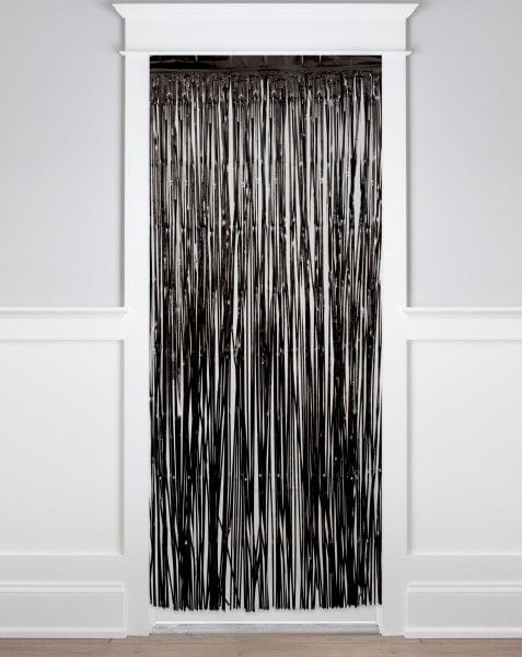 Black Foil Door Curtain - 1m x 2m - Black Party Decorations backdrop Black Foil Door Curtain - 1m x 2m