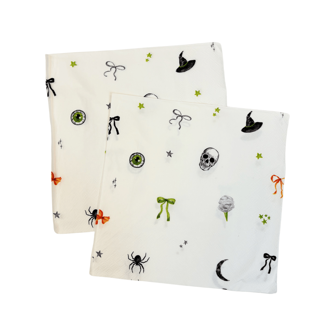 Bows & Boos Halloween Patterned Party Napkins x 24 - Josi James Paper Napkins Bows & Boos Halloween Patterned Party Napkins x 24