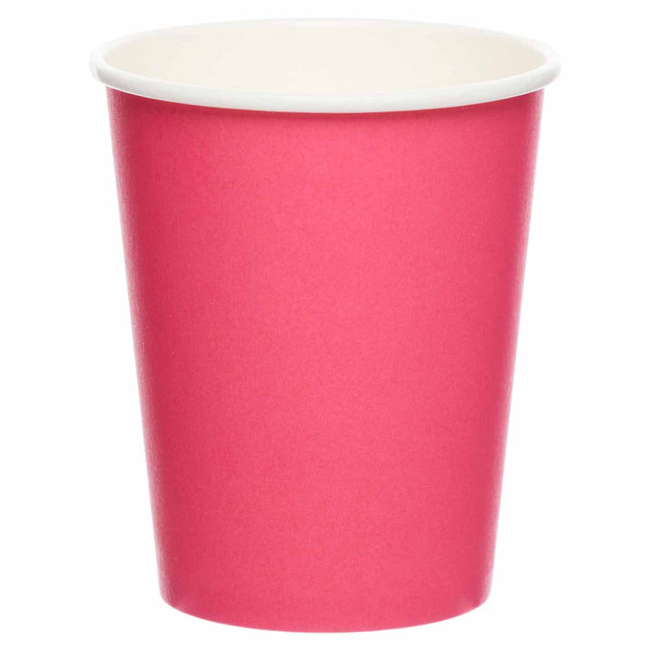 Bubblegum Pink Paper Party Cups x 8 - Pink Party Supplies Disposable Cups Bubblegum Pink Paper Party Cups x 8