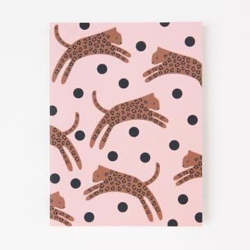 Caroline Gardner Leaping Leopard Multi Tab Notebook