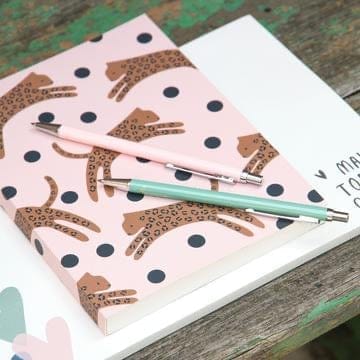 Caroline Gardner Leaping Leopard Multi Tab Notebook