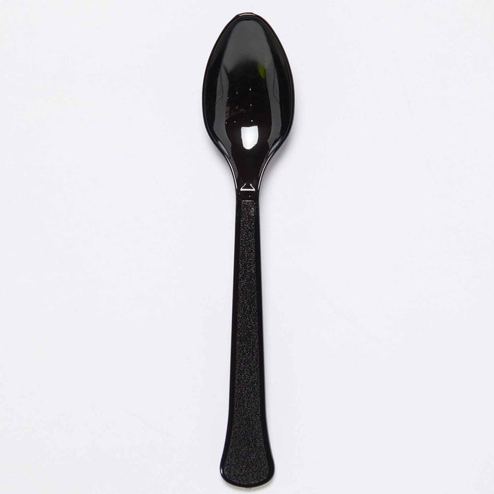 Charcoal Black Party Spoons (Pack of 24) - Black Party Supplies Disposable Cutlery Charcoal Black Party Spoons (Pack of 24)