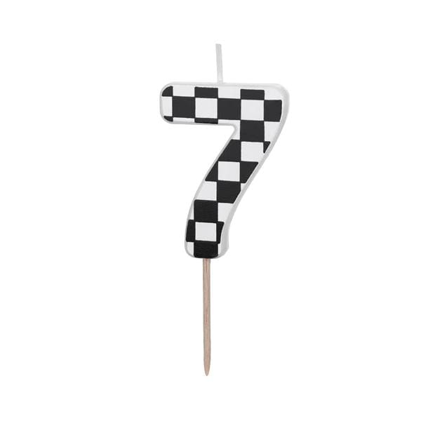 Chequered Flag Number 7 Candle - Birthday cake candles Birthday Candles Chequered Flag Number 7 Candle