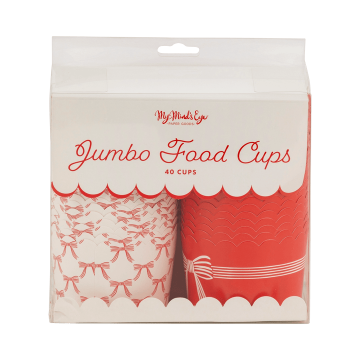 Christmas Bows Jumbo Red & Cream Baking Cups x 40 Disposable Plates Christmas Bows Jumbo Red & Cream Baking Cups x 40