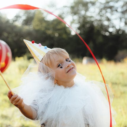 Circus Party Hats With Pom Poms x 6 - Circus Theme Decorations Party Hats Circus Party Hats With Pom Poms x 6