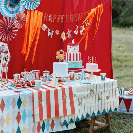 Circus Party Paper Tablecloth - Diamonds - Circus Theme Party Supplies table cover Circus Party Paper Tablecloth - Diamonds