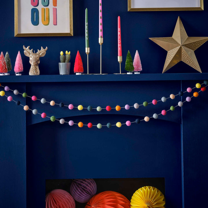 Colourful Felt Beads Christmas Garland - Christmas Decorations Wreaths & Garlands Colourful Felt Beads Christmas Garland