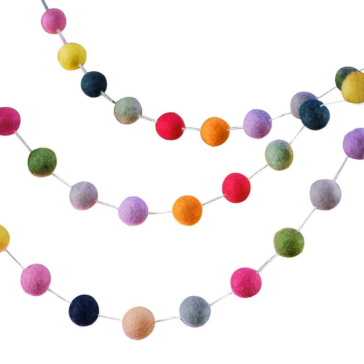 Colourful Felt Beads Christmas Garland - Christmas Decorations Wreaths & Garlands Colourful Felt Beads Christmas Garland