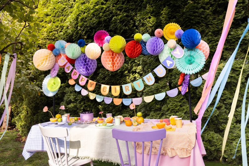 Colourful Tissue Paper Party Garland  backdrop Colourful Tissue Paper Party Garland