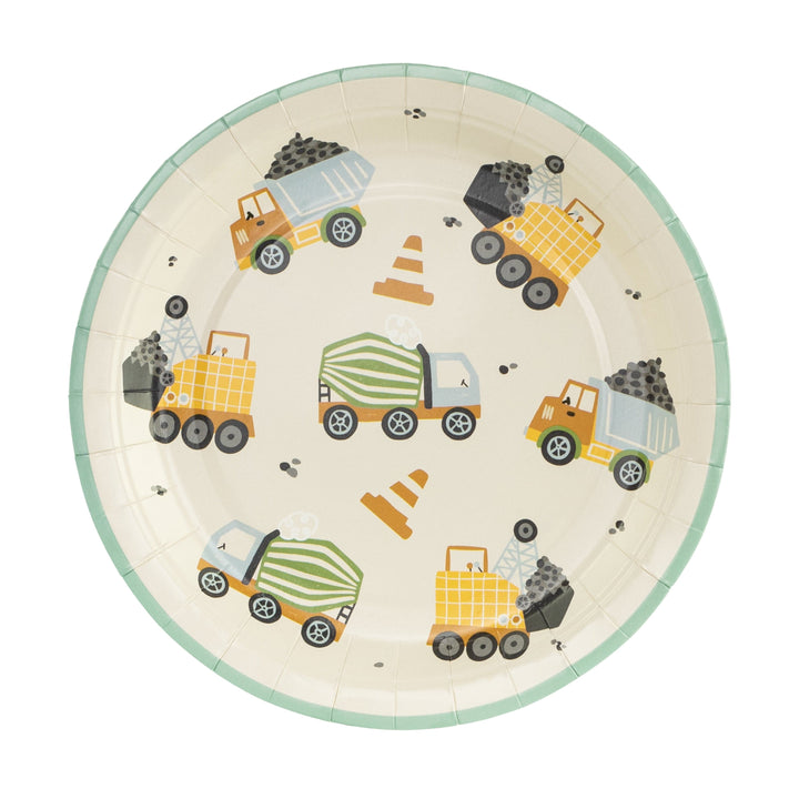 Construction Trucks Party Plates x 6 - Construction Party party plate Construction Trucks Party Plates x 6