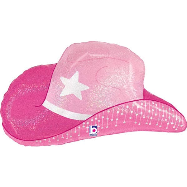 Cow Girl Party - Pink Cowgirl Hat Foil Balloon Balloons Pink Cowgirl Hat Foil Balloon – 26 Inches