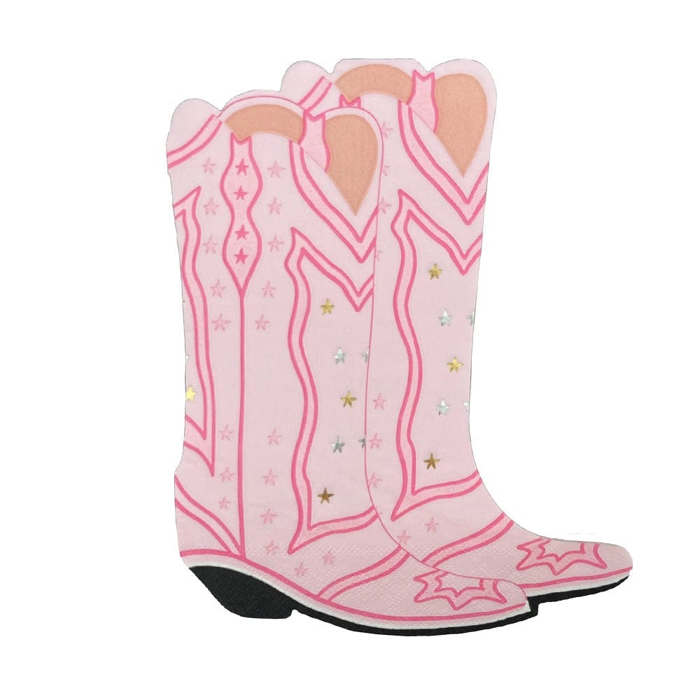 Cow Girl Party Pony Tales Large "Boot" Party Napkins x 16 Paper Napkins Pony Tales Large "Boot" Party Napkins x 16