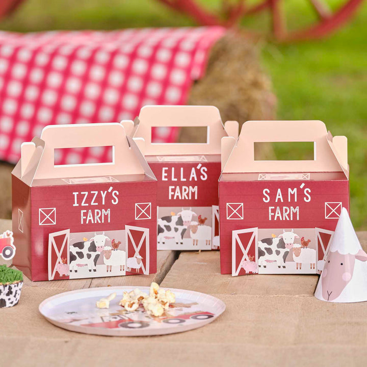 party box Customisable Barn Farm Party Lunch Boxes x 5