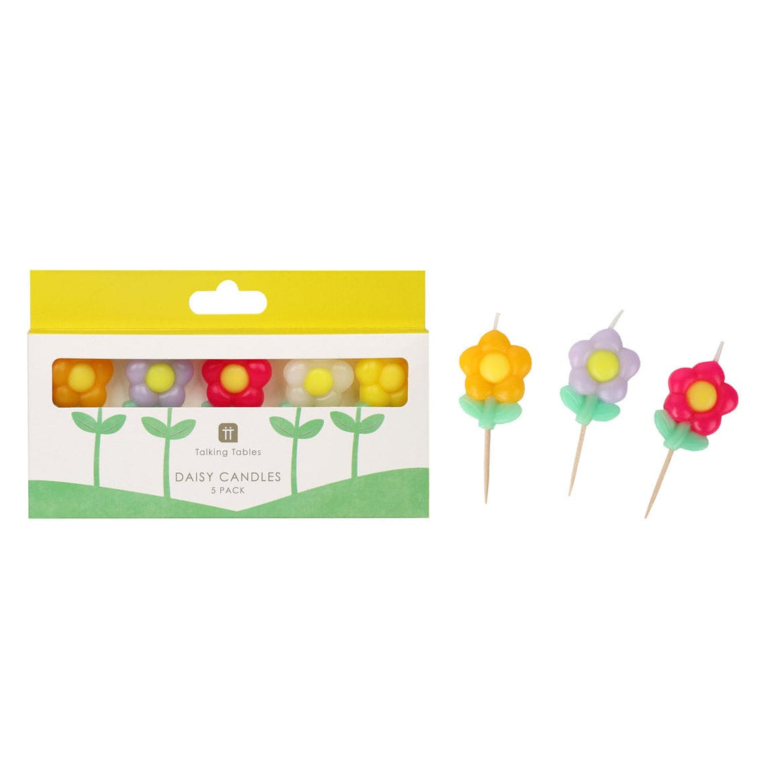 Daisy Multi Coloured Birthday Candles - 5 Pack - Daisy Party Candles Birthday Candles Daisy Multi Coloured Birthday Candles - 5 Pack