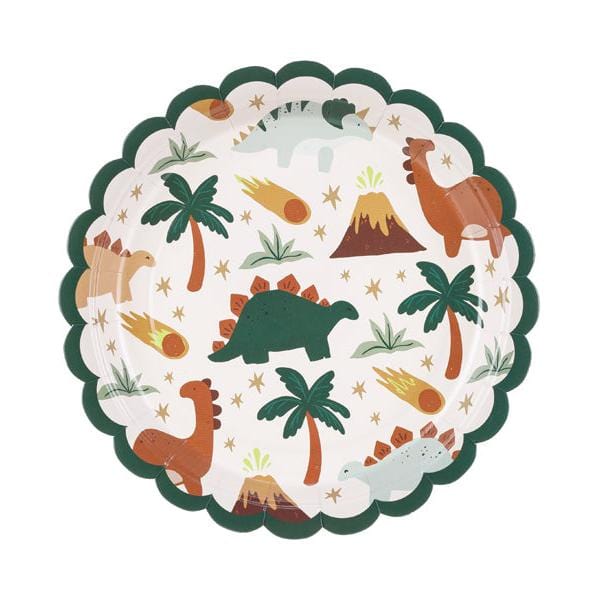 Dinosaur Party Large Paper Plates x 6 Disposable Plates Dinosaur Party Large Paper Plates x 6