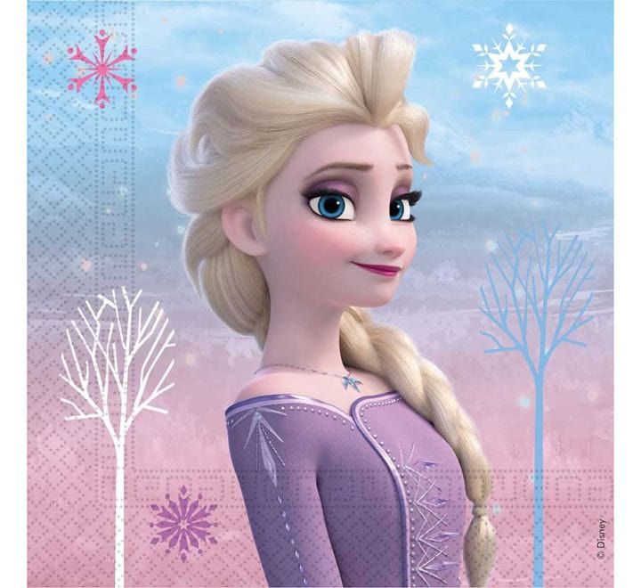 Disney Frozen 2 Party Paper Napkins x 20 - Frozen Party Supplies Paper Napkins Disney Frozen 2 Elsa Party Paper Napkins x 20