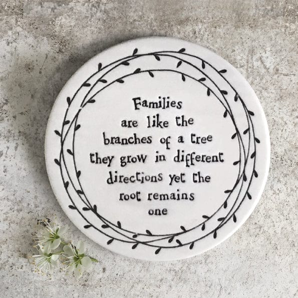 East of India 'Families' Porcelain Coaster - Mother's Day Gifts gift East of India 'Families' Porcelain Coaster