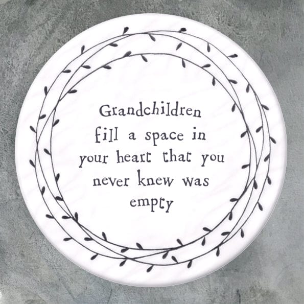 East of India ‘Grandchildren Fill A Space’ Porcelain Coaster - Grandparent Gifts gift East of India ‘Grandchildren Fill A Space’ Porcelain Coaster