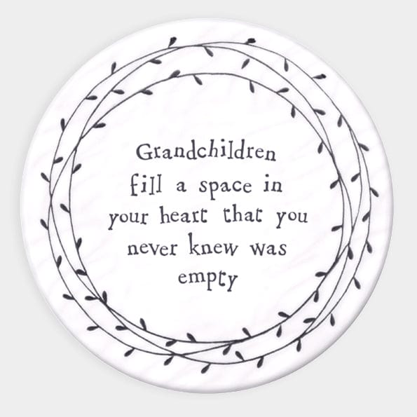 East of India ‘Grandchildren Fill A Space’ Porcelain Coaster - Grandparent Gifts gift East of India ‘Grandchildren Fill A Space’ Porcelain Coaster