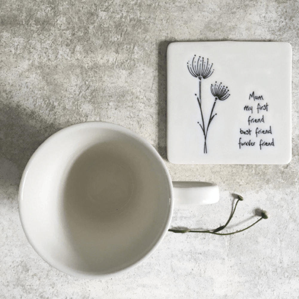 East of India Porcelain Coaster - Mother's Day Gifts coaster East of India Porcelain Coaster - Mum