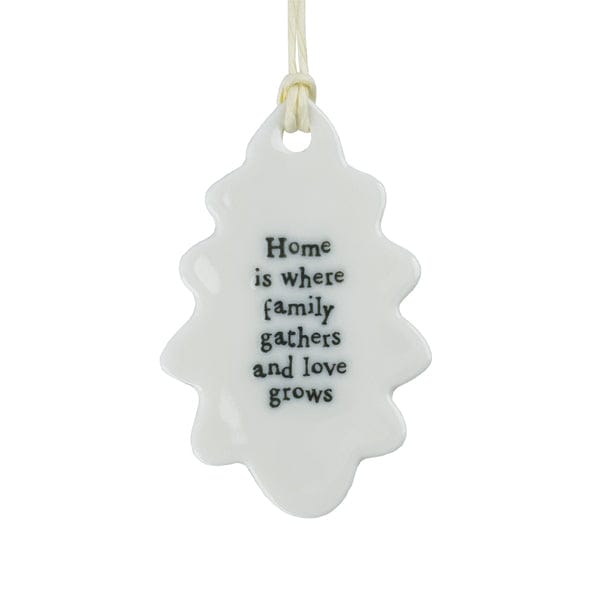 East of India Porcelain Leaf - Home Is Where Family Gathers ornament East of India Porcelain Leaf - Home Is Where Family Gathers