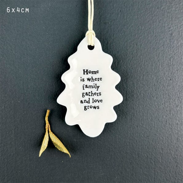 East of India Porcelain Leaf - Home Is Where Family Gathers ornament East of India Porcelain Leaf - Home Is Where Family Gathers