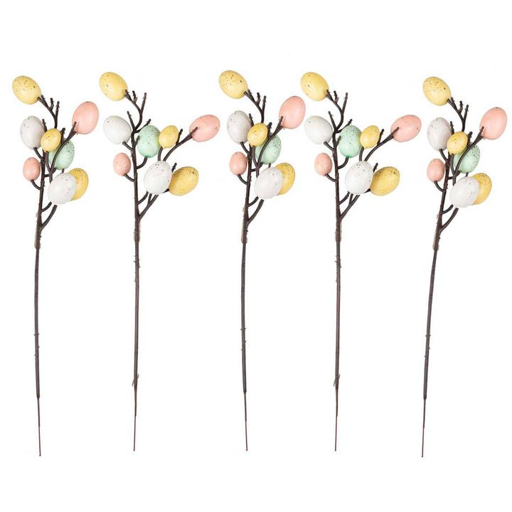 Easter Stems & Egg Decorations - Easter Party Supplies UK Decor Easter Stems & Egg Decoration - Pack of 5