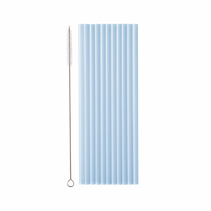 Eco friendly Reusable Light Blue Plastic Straws – Set of 12 Party Supplies Light Blue Plastic Straws – Set of 12