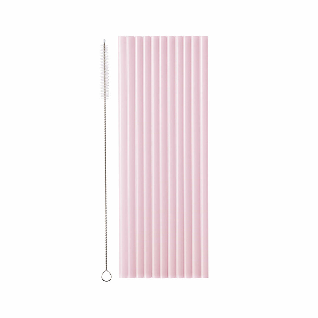 Eco friendly Reusable Light Pink Plastic Straws – Set of 12 Drinking Straws & Stirrers Light Pink Plastic Straws – Set of 12