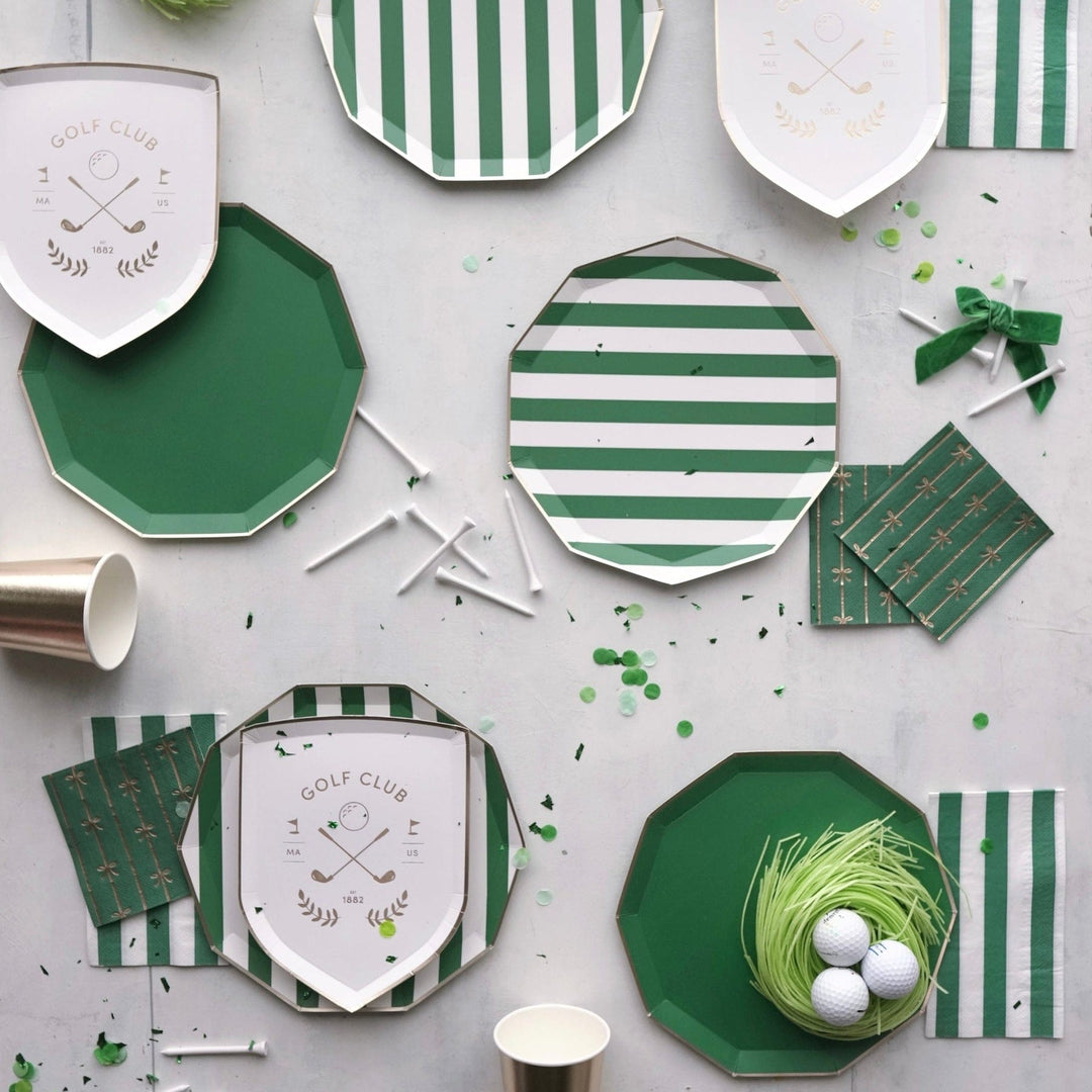 Emerald Green Cabana Stripe Party Napkins x 20 - Bonjour Fête Party Paper Napkins Emerald Green Cabana Stripe Party Napkins x 20