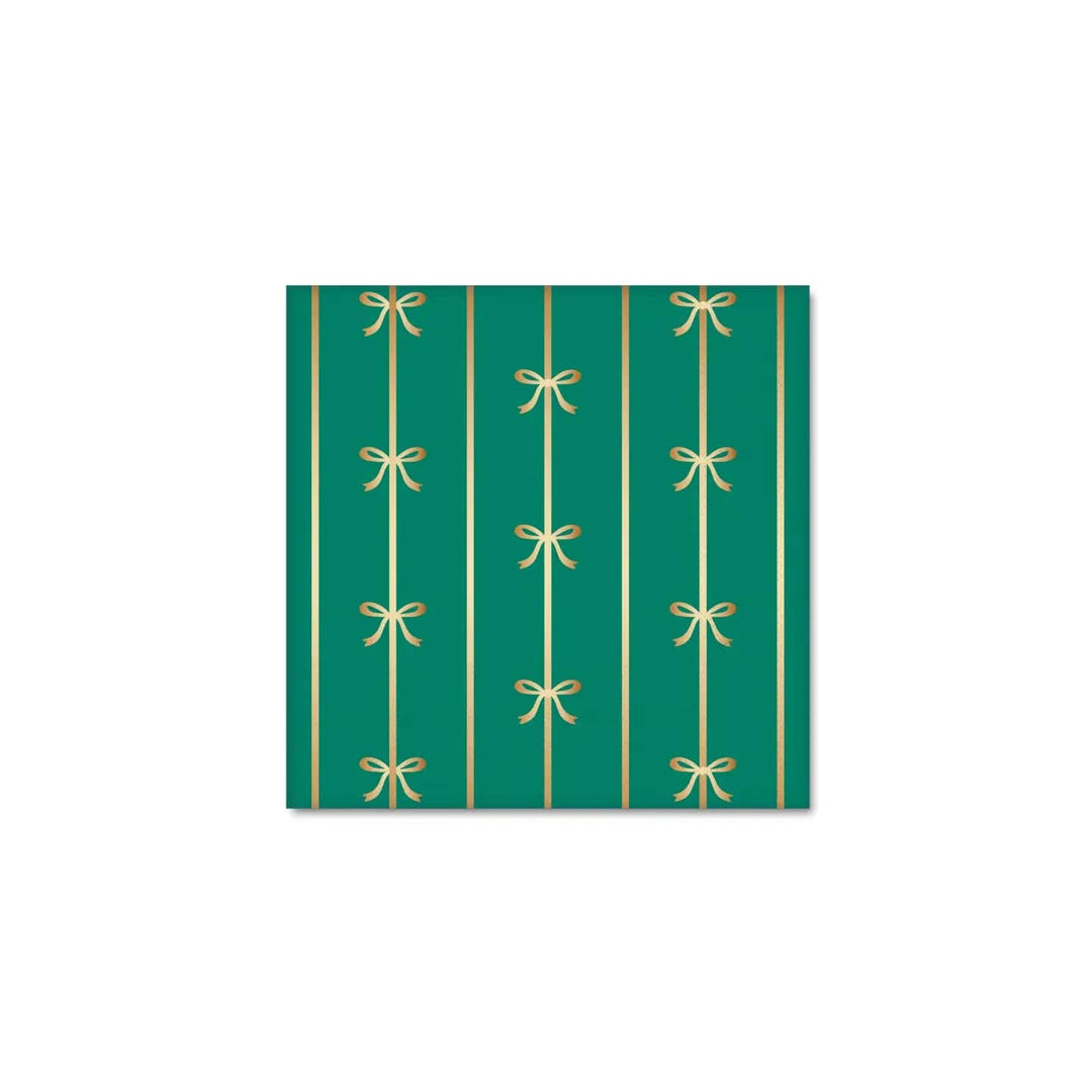 Emerald Green Signature Bow Small Party Napkins x 20 - Bow Party Bonjour Fête Paper Napkins Emerald Green Signature Bow Small Napkins x 20