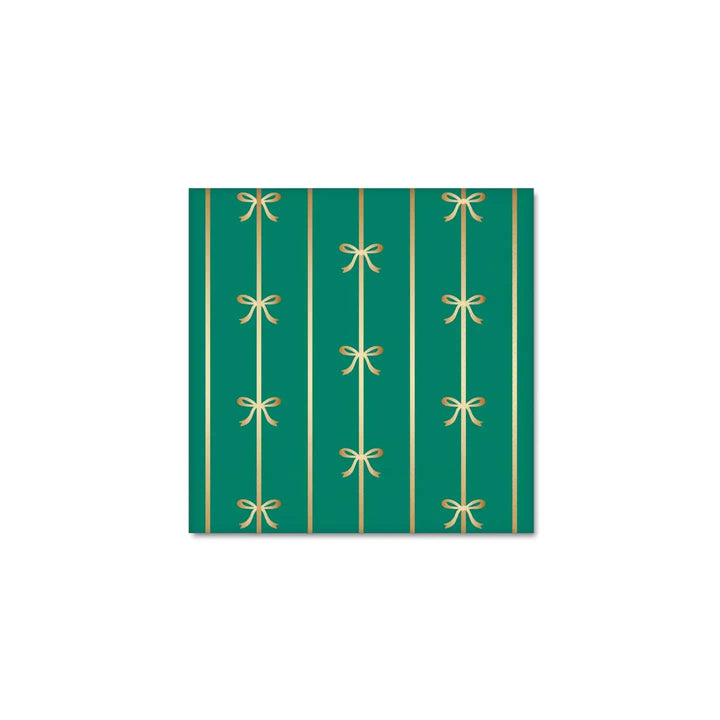 Emerald Green Signature Bow Small Party Napkins x 20 - Bow Party Bonjour Fête Paper Napkins Emerald Green Signature Bow Small Napkins x 20